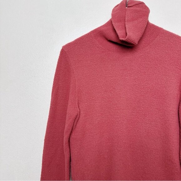 Aritzia Womens Medium Maxwell Hush Knit Chenille Turtleneck Sweater Cider Pink - Picture 7 of 15